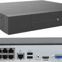 16CH Expandable 4K PoE Network Video Recorder NVR, 8 Ports H.265 NVR, Support 4K/2K/5MP/3MP/1080P PoE Camera, Remote Access, Motion Alarm, 24/7 Recording, Smart Playback, No Hard Disk Drive