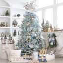 Sea Team Shatterproof Clear Plastic Christmas Ball Ornaments Decorative Xmas Balls Baubles Set with Stuffed Delicate Decorations (60mm/2.36 inch 30-Pack, Babyblue)