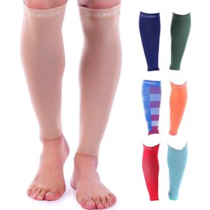 Doc Miller Compression Calf Sleeve for Men & Women 20-30mmHg Graduated Support for Running, Shin Splints, Calf Strain Knee High, Small to 6XL Plus Size