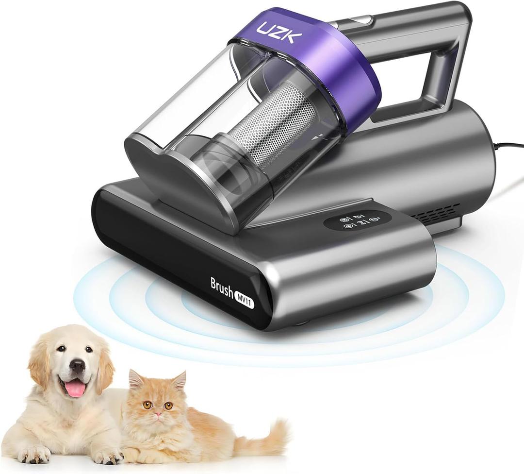 Bed Vacuum Cleaner Mattress Vacuum Cleaner,16Kpa Powerful Handheld Vacuums with UV-C Light & Double Dust Cup & High Heating & Ultrasonic & Anion for Bed Sofa