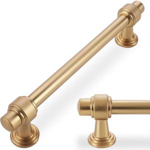 10 Pack 5 inch Champagne Bronze Kitchen Cabinet Handles Cabinet Pulls Gold Drawer Pulls Kitchen Cabinet Hardware Handles Dresser Handles (5" Hole Center128mm)