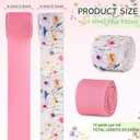 Bolsome 2 Rolls 20 Yards Floral Wired Edge Ribbon Spring Wildflowers Printed Burlap Ribbon for Gift Wrapping Bow Wreath Making for Birthday Wedding Craft Supplies (Pink)