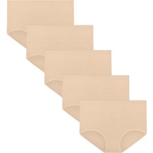 MIRITY Women's High Waist Cotton Underwear - Soft Full Coverage Briefs with Double-Layer Waistedband (Large, Color 2)