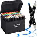 Alcohol Markers, 120 Colors Dual Tip Permanent Art Markers for Drawing,for Adult Coloring, Alcohol, Based Ink Ideal for Book Painting and Card Making