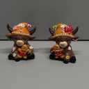 Karenhi 2 Pcs Highland Cow Figurines Christmas Gingerbread Man Highland Cow Gnomes Scottish Resin Statue Calf Lovers Gifts for Xmas Home Garden Kitchen Office Tiered Tray Table Decor