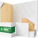 12 Pack Acoustic Panels, 12" x 12" x 0.4" Decorative Sound Absorbing Panels for Walls, Ceilings & Doors, Self-Adhesive Peel & Stick Acoustic Art Tiles for Office, Game Room, Music Studio Pared (White)