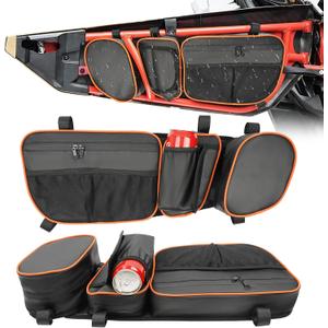 BORDAN X3 Door Storage Bags Fit for Can-Am Maverick X3 MAX models 2017-2025, X3 Front Door Bag with Removable Knee Pad, Upgraded PVC Waterproof UTV Side Bags, Pack of 2, Orange