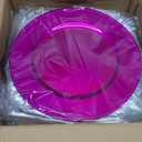 50 Pcs Hot Pink Charger Plates Bulk, 13" Round Beaded Plate Chargers, Decorative Dinner Chargers Plastic Table Charger for Wedding Holiday Party Baby Shower Event Decoration, Hot Pink