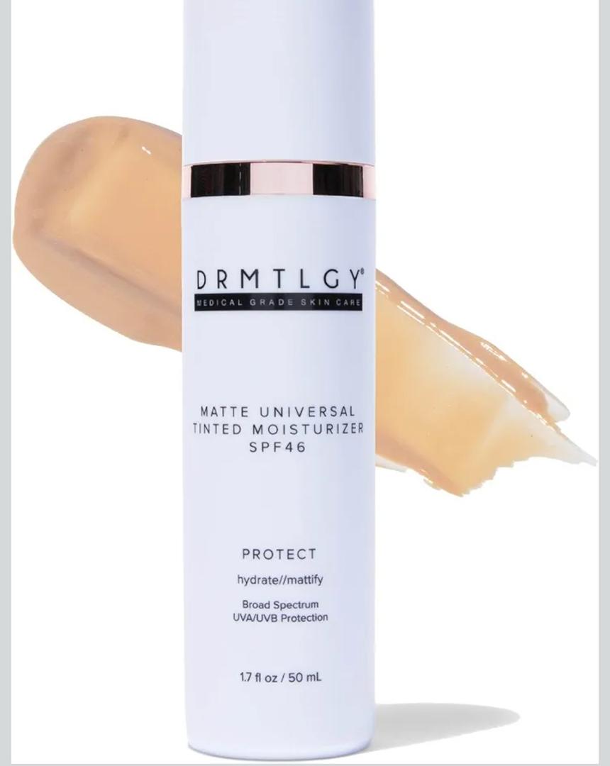 DRMTLGY Matte Universal Tinted Moisturizer SPF 46 – Anti-Aging Tinted Face Sunscreen & Lightweight Makeup with Broad Spectrum UV Protection – Hydrating Skin Care & Face Moisturizer – 1.7 oz
