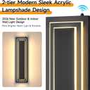 23.6 in Dusk to Dawn Exterior Lighting Fixtures,Black Modern Outdoor Wall Lights,3000K 36W Exterior Wall Sconce,Waterproof Outdoor Porch Lights Wall Mount,2-Tier Outside Garage Lights, 2 PCS, 2026 Upgrade 2-tier 23.6 Inches