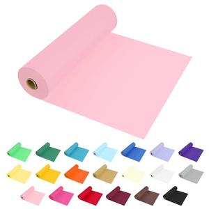 JHDZDHY 54 Inch X 20 Feet Plastic Table Cover Roll Premium Disposable Plastic Tablecloth for All Type/Shape Tables | Picnic, Party, Banquet, Birthdays, Weddings (Pink, 54 Inch X 20 Feet)