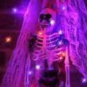 Curyidy Purple White Orange String Lights Halloween Decorations, 100LED Copper String Lights Battery Operated Fairy Lights with Remote Control for Home, Christmas,Party, Halloween Decor- 4 Pack