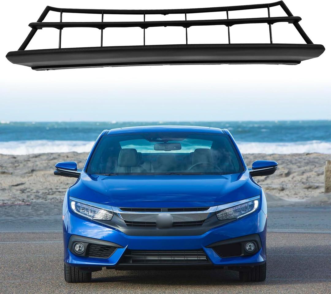 Fit For 2016 2017 2018 Honda Civic Coupe/Sedan Front Bumper Grille Insert Lower Grill Textured Black Replacement For HO1036124 71102TBAA10
