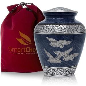 Smartchoice Cremation Urns for Human Ashes Adult - Handcrafted Funeral Memorial Ashes Urn Wings of Freedom Cremation Urn