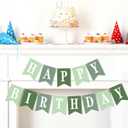 Mooliwe 171 Pcs DIY Custom Banner Kit Make Your Own Customizable Sign for Birthday Wedding Party Decoration Include 20 Paper Pennant 148 Letters and Numbers 1 Rope 2 Threading Device(Green)