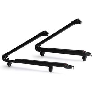Ski & Snowboard Roof Rack with Sliding Extension, Ski Rack for Car Roof, Universal Ski Rack with Anti-Theft Lock, Fits 6 Pair Skis or 4 Snowboards, Mounting Clamp Hook Fits Most Cross Bars