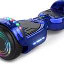 Hoverstar Bluetooth Hoverboard with LED Wheels Chrome Color Self Balance Scooter for Kids, Teenager (Chrome Blue)