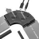 Alxum Dual M.2 NVMe & Dual SATA 4-Bay SSD Enclosure Reader, USB-C 10Gbps External Hard Drive Adapter Docking Station, PCIe 3.0 NVMe/SATA to USB Tool-Free for PC/Mac/Linux/Android