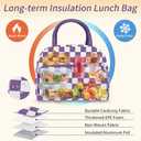 Coobiiya Lunch Bag Lunch Box for Women Men, Cute Corduroy Lunch Tote Bags Insulated Reusable LunchBox Large Capacity Cooler Bag for Work Travel Picnic Purple (Medium (10L))