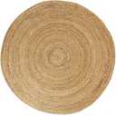 SISOSU Jute Area Rug 8' Round - Handmade Natural Indoor Jute Rug for a Vintage or Farmhouse Style - Soft and Durable Material Perfect for Living Room, Bedroom, or Dining Room