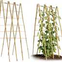 2 Pack 47''x18'' Bamboo Trellis for Climbing Plants Outdoor, Oltara A-Frame Foldable Garden Trellis for Cucumbers, Raised Beds, Tomatoes, Beans, Vegetables & Flowers Support