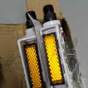 BlueSunshine Bike Pedals Set 9/16" for Mountain Bike, Aluminium Alloy Bearing Platform Pedals for BMX MTB Road Bicycle. Lightweight but Strong and Durable Alloy Flat Platform Pedals (White)