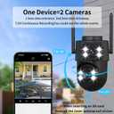 2K 5GHz Dual Lens Outdoor Security Camera, 360 PTZ, AI Detection & Auto Tracking, Color Night Vision, 24/7 Recording, IP65 Waterproof, 2-Way Audio, Supports 128GB microSD (SD Not Included)