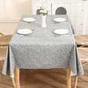 Heavy Duty Vinyl Tablecloth with Flannel Backing Waterproof Oil-Proof Plastic Table Cloth Stain-Resistant Wipeable Rectangle or Square Table Cover for Dining, Camping (Granite, 52X70 Inch)