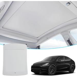 Electric Sunshade Roof for 2019-2024 Tesla Model Y, Retractable Sun Visor, 5-Layer 99.9% UV Protection, Silent Motor