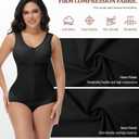 SHAPSHE Fajas Body Shaper Colombianas Moldeadoras Triple-Abdominal Compression Breathe-Easy Faja with Zero-Pressure Bra (Black)