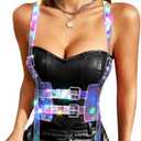REETAN Light Up Harness Belts Fashion Waist Corset Rave Clothes Accessories for Women