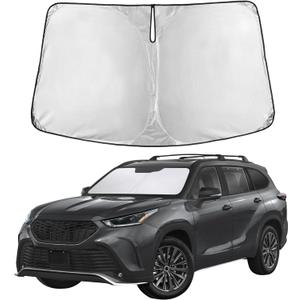 EcoNour Windshield Sunshade Compatible for Toyota Highlander 2020-2024 2025 2026, Sun Visor for Front Windshield & Window Sun Shade Cover, UV Heat Blocker & Protector, Car Accessories