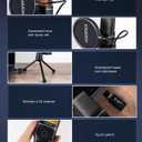 Wireless Microphone with ANC Noise Cancellation, RGB Lighting, Gooseneck Tripod, Dual Mode Wireless/USB-Cfor Live Streaming, Recording, Computers & Phones