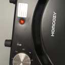 Electric Pizza Oven Indoor with Glazed Ceramic Stone, 12-Inch Portable Countertop Pizza Maker with Adjustable Timer, 1200W Heat up to 800F Pizza Maker with Viewing Window for Home DIY Pizza (Black)