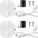 Meonum Blow Mold Light Kit Replacement, E27 E26 Single Light Cord Kit with Switch Fuse Plug, for Indoor Outdoor Halloween Christmas Village House Craft Decorations and Salt Lamp (2 Set)