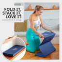 Foldable Yoga Mat + Carry Bag, 6mm 7-fold Workout Mat, Easy to Store, Anti-Slip Folding Exercise Mat for Yoga, Pilates, Home Workouts, and Floor Exercises
