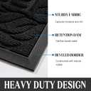 Yimobra Welcome Mat Outdoor 29.5x17, Waterproof Non-Slip Outdoor Mats for Front Door Outside Entrance, Low-Profile Entryway Mat Indoor for Garage Patio, Black