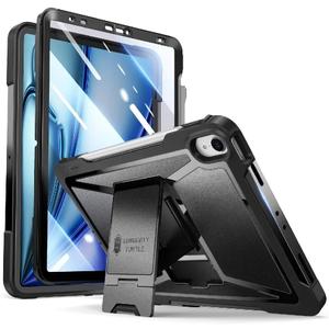 ZtotopCases for iPad Air 6th Generation 11 Inch Case M2 2024 /M3 2025, iPad Air 5th/4th Gen 10.9 Inch 2022/2020, Built-in Screen Protector, Shockproof Cover+ Kickstand - Black