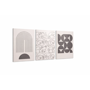 ARTFEB Framed Boho Abstract Wall Art for Living Room, Black Beige Large Canvas Artwork, Modern Geometric Minimalist Prints Wall Decor for Bedroom Hallway Office,24x32 inches, 3 Pieces (Red)