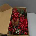 22 Pcs Large Artificial Christmas Tree Picks, Assorted 20 Kinds Red Berry Picks Stem Faux Pine Branches Flower Pick with Pinecones Apples Holly Leaves for Winter Holiday Season Home Decor