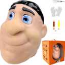 2026 Premium Pack Refillable Pimple Popping Toy Big Head Squeeze Toy for Stress & Anxiety Relief, Realistic Pus Burst Fidget Toy, Funny Gag Gift for Adults, Black Hair, Black Hair Premium Pack