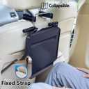 2 in 1 Car Steering Wheel Tray / Back Seat Headrest Tray for Eating Food Drink and Writing Laptop Work, XERGUR Black Car Desk