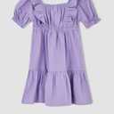 Short Sleeve Cotton Dress For Girls S Lilac
