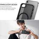 GUAGUA for iPhone SE 2022/2020 Case, Magnetic Phone Case for iPhone 6/6S/7/8, Compatible with MagSafe Translucent Matte Skin Feeling Shockproof Case iPhone SE 3rd/2nd 4.7'' for Men Women Gift, Black