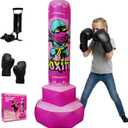 COMMOUDS 67inch Punching Bag for Kids, Inflatable Kids Boxing Set with Gloves, Fast Rebound Punching Bag for Practicing Karate, Taekwondo, MMA, Christmas/Birthday Gift for Boys Girls, Ages 6-14