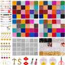 Goldwise Friendship Bracelet Kit 6 Boxes-17417 Pcs 48 Colors Bracelet Making Kits with 15360 Pcs 4mm and 3mm Glass Seed Beads, 5 Styles Letter Beads and Number Beads with Charms, Gift, Birthday