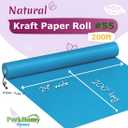 PerkHomy 24" x 2,400" (200') Lake Blue Kraft Paper Roll for Craft Bulletin Board Paper Art Table Covering Crafting Gift Wrapping Bouquet Packing Parcel 80GSM 55LB (Lake Blue, 24" x 200')