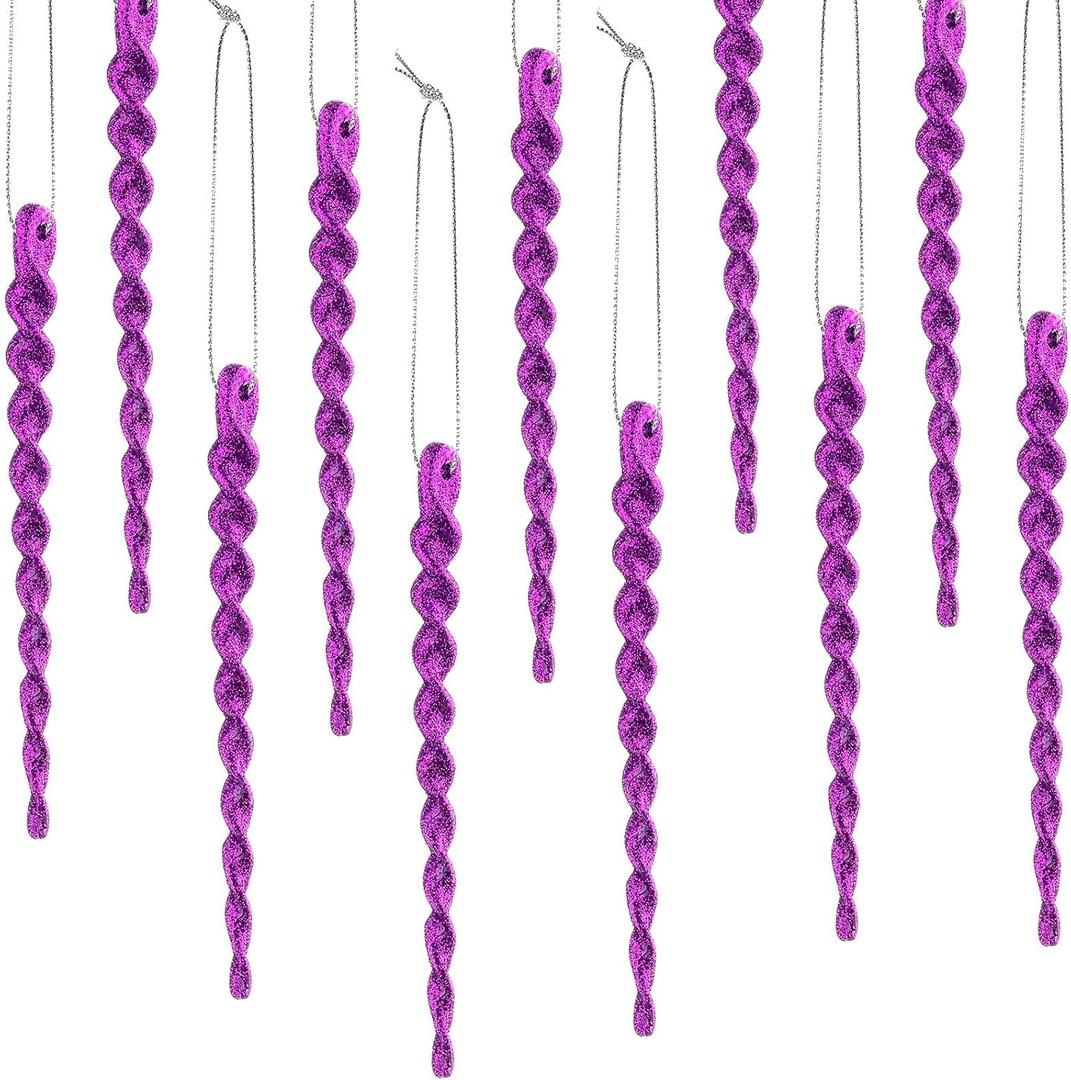 30 Pcs Christmas Plastic Icicle Twisted Plastic Icicle Ornaments Christmas Tree Hanging Decoration and Holiday Xmas Party Wedding Hanging(5.9 Inch,Multicolor)