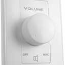 Rockville VOL70100 100 Watt 70V Wall Volume Control Zone Controller, White, 11-Step Rotary Dial, Euro-Block Terminal, Dust-Protected Circuit, for Commercial and Home Audio