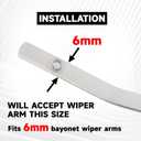 12" and 12" Vintage Front Windshield Wipers (Pack of 2), Polished Stainless Steel Bayonet Type Windshield Wiper Blades 6mm Bayonet Width for Oldtimers/Boat, Silver